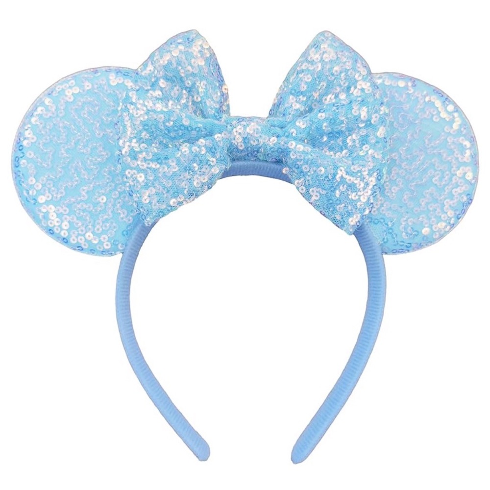 Sparkly Blue Sequin Mouse Ears Headband